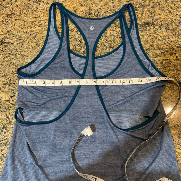 Lululemon Women’s Run The Day Tank Heathered Nile Blue / Nile Blue - Picture 8 of 9